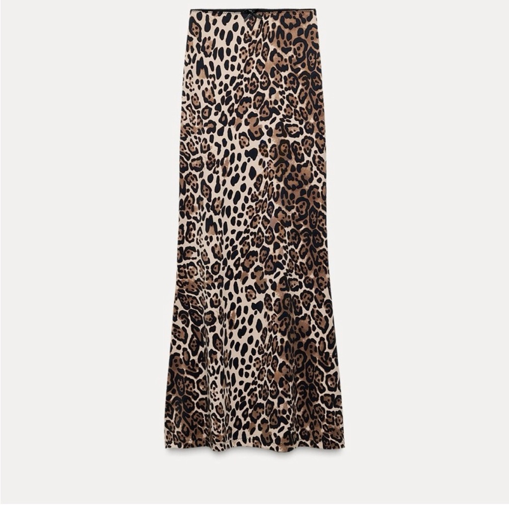 Zara Brown and Black Maxi Slip Skirt -like new